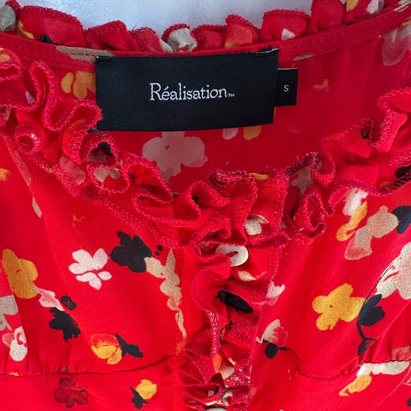 Realisation Par Red Floral Ruffle Dress - Picture 2 of 3